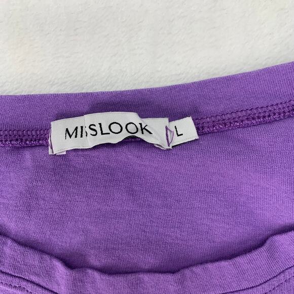 Misslook Womens Large Purple Long Sleeve Daisy Graphic Tee TShirt - Picture 4 of 9